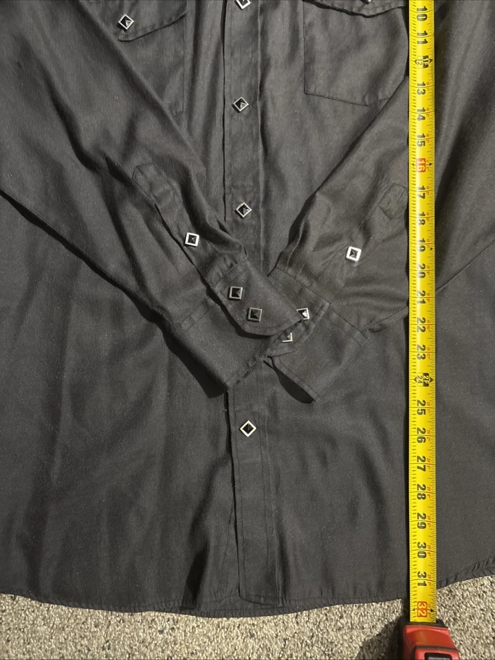 Camisa Hombre El General Western Wear Camisa Negra Hombre’s Talla XL  Foto 4 de 4