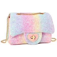 mibasies Kids Purse Toddler Gifts for Little Girls Small, Rainbow1 Glitter