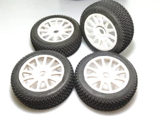 1/8 buggy Proline Caliber tires mounted on 17mm hex wheels