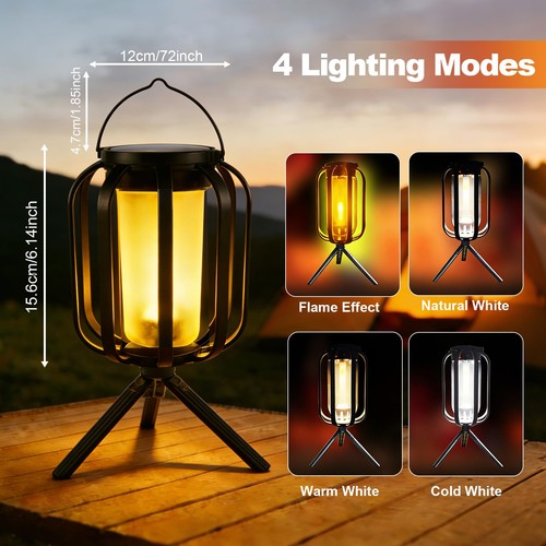 Solar Lanterns Outdoor Waterproof , Flickering Flame Garden Lights with 2 Mod... - Bild 3 von 8