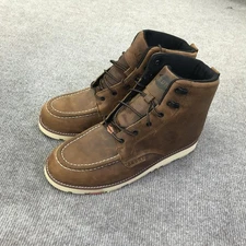 Brunt Marin Work Boots Mens Size 13 Brown Leather Moc Toe Wedge Sole EH ASTM