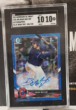 2018 Bowman Chrome Draft Noah Naylor 1st Bowman Blue Wave Auto /150 SGC 10/10