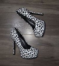 Shoe Dazzle Platform Heels Stiletto 8 super high Animal print Shoe Dancer club