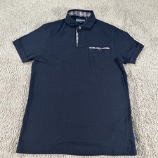 Barbour Polo Shirt Adult Small Black Corpatch Plaid Trim Performance Portugal