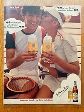 Bitte ein Bit im April Tennis Bitburger Pils Bier 1976 Vintage Werbung Reklame