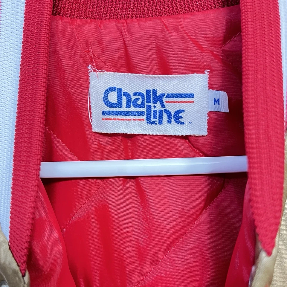 VTG San Francisco 49ers Jacket Mens M Gold Chalk Line Satin Bomber NFL Football - Image 3 of 4