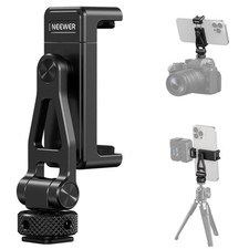 NEEWER Metal Phone Tripod Mount with Cold Shoes, 1/4" Thread, 180  Tilt, 360 ...