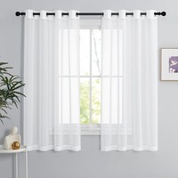 Voile Gardinen Transparent ÖSenvorhang 2Er Set Weiß H 160 X B 140 Cm Wohnzimmer