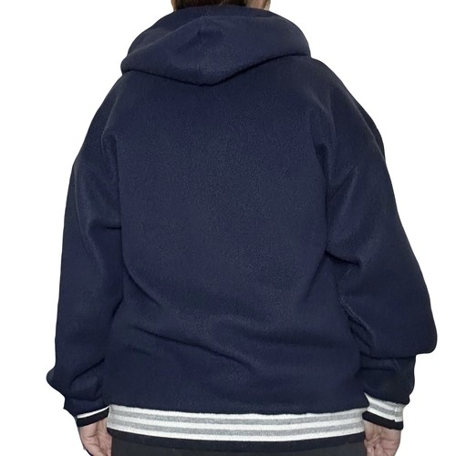 Vintage 90s Hill Navy Blue Fleece Double Face Hoodie Sweatshirt Mens XL USA Made - Picture 10 of 10