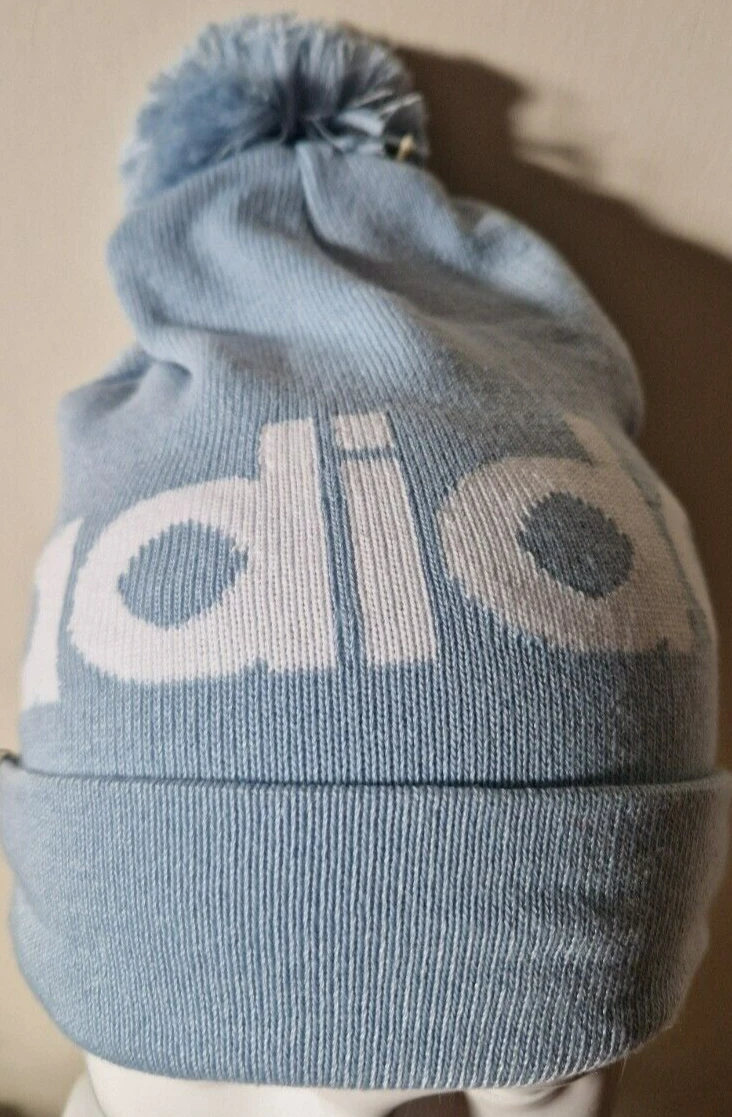 adidas Unisex Adults ARCHIVE Winter Performance Pompom Beanie Blue white OSFM/W