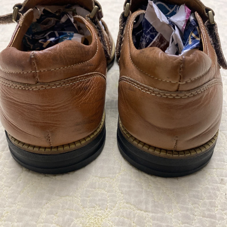 Sandro Moscoloni Vineyard Hombres Cuero Marrón Pescador Sandalias Mocasín Zapato Talla 8D Foto 4 de 4