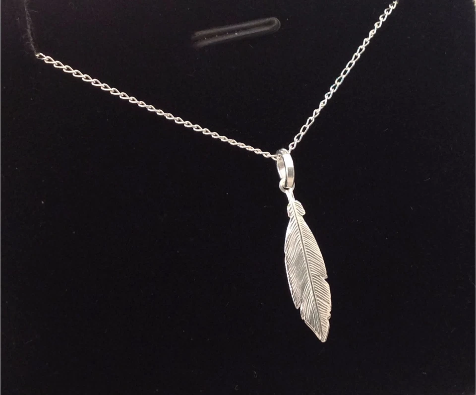 925 Sterling Silver Feather Necklace or Pendant Small Gift Boxed solid silver - Image 4 of 4