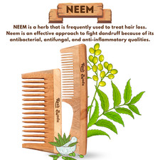 Neem Wooden Comb Wide Teeth for Healthy  Dandruff Free Scalp Massaging Comb