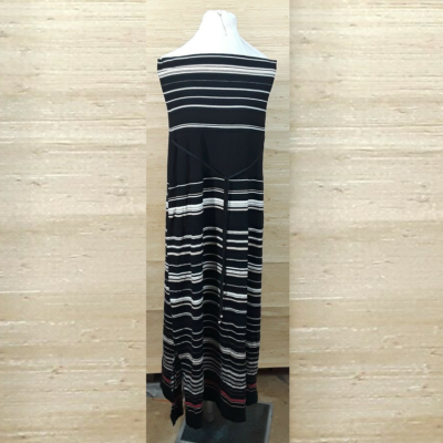 black and white striped tube dress Knit Strapeless Stripe Tube Maxi Dress Black White Stripe / XL