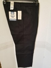 DOCKERS Signature Khaki Classic Fit Flat Front Black Dress Pants Size 38x32 NWT