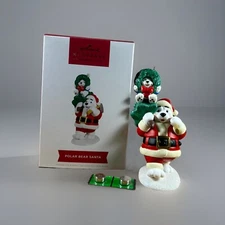 2022 Hallmark Polar Bear Santa KOC Member Exclusive Ornament Battery Sound New