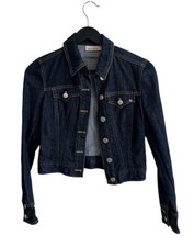 DKNY Jeans Denim Jacket XS Dark Wash Crop Long Sleeves