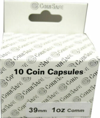 10 Pack Coins Safe Direct Fitting Coin Capsules Silver Rounds Size 39 ...