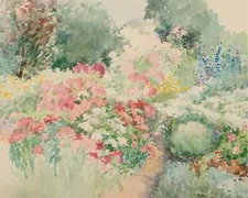 Vintage Spring Garden Oil Canvas Art Realistic Water Landscape Painting Canvas