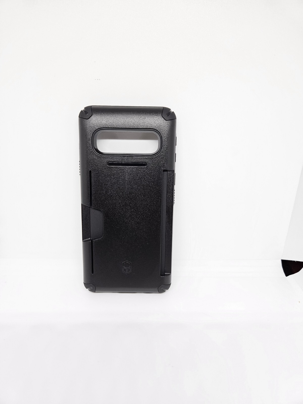 Black Shockproof Patchworks Card Holder Case for Galaxy S10, Durable and Stylish-image