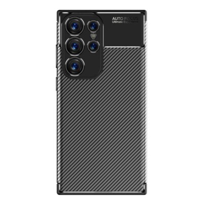 FÜR SAMSUNG GALAXY S25 ULTRA - CARBON Vennus ELITE Case Etui Cover Hülle SCHWARZ