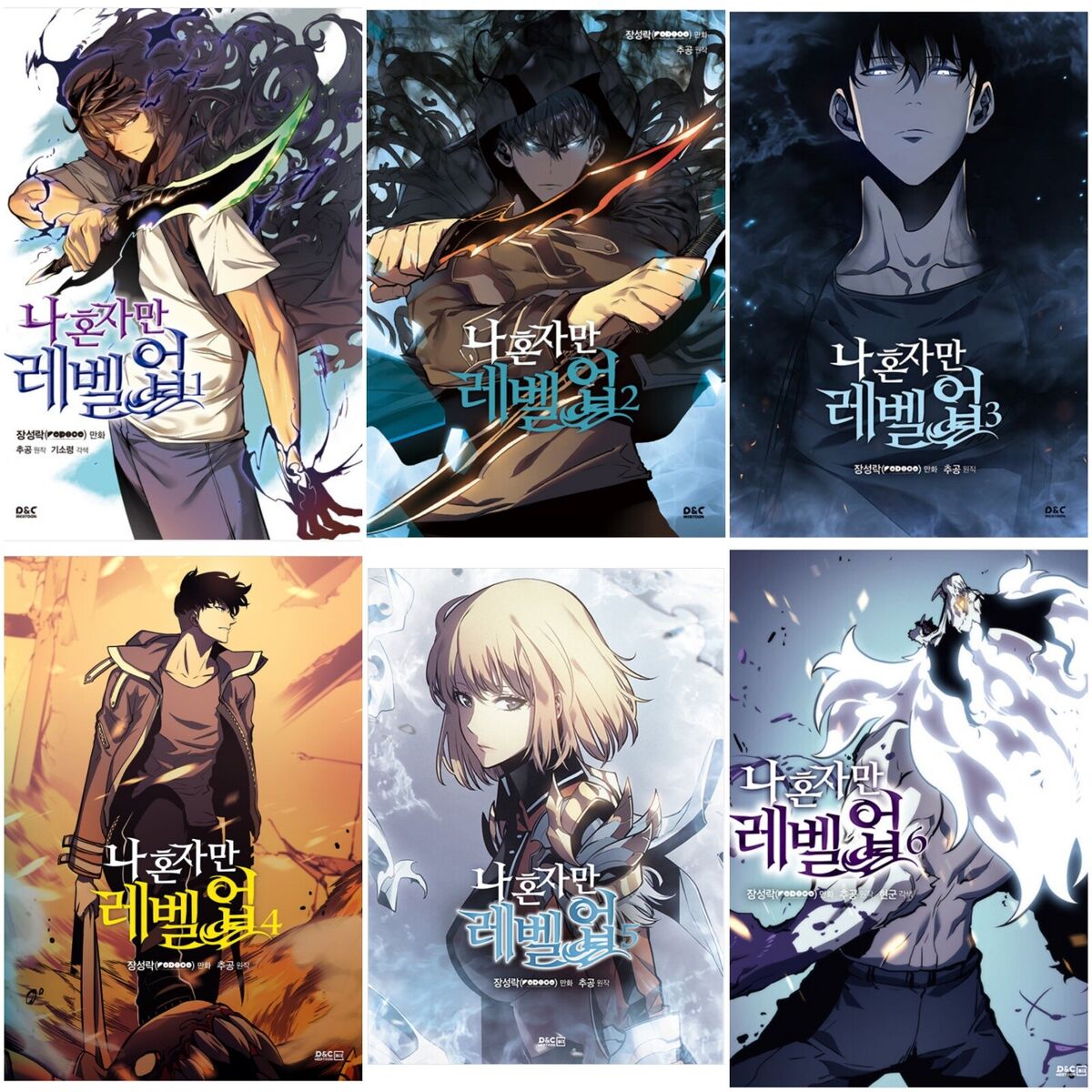 Solo Leveling Vol 1~6 Set Korean Webtoon Manhwa Comics Manga Only