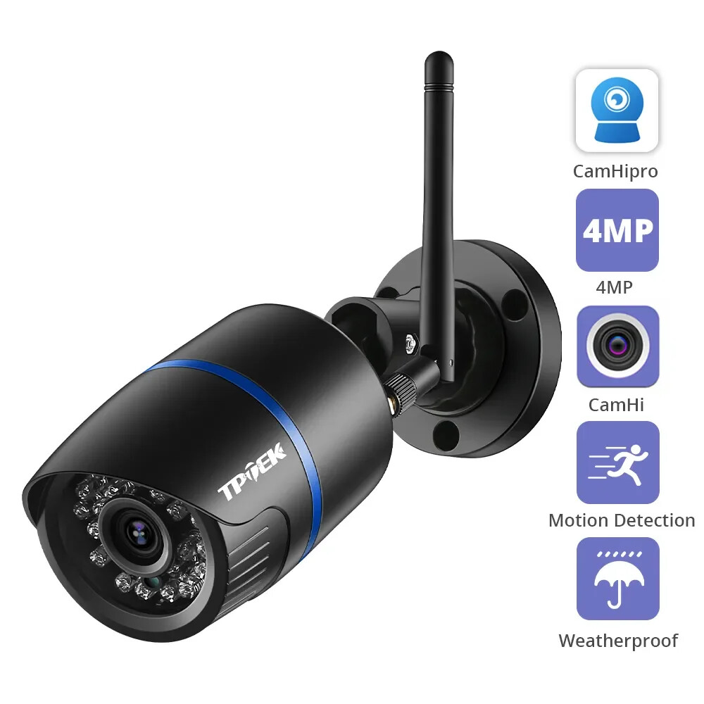 Motion Detection Camhi Setup 4MP 1080P IP Camera Outdoor WiFi
