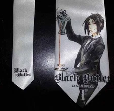 L@@K! Black Butler Satin neck tie Manga anime Sebastian Michaelis