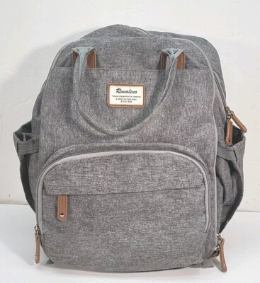 Ruvalino Multifunction All-In-One Travel Diaper Bag Backpack YW168-G Gray Brown Amazon.com: RUVALINO Diaper Bag Backpack, Multifunction  main image 2