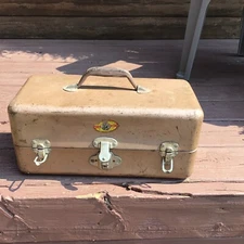 Vintage Simonsen Chicago metal tackle box machinist-style RARE VG