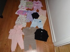 Baby Girl's 36 Piece Clothing Lot Size 0-3 Mos., 3 Mos, 3-6 Mos.