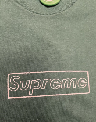 Supreme Kaws Chalk Box Logo T Shirt SS21 Green- LARGE | eBay