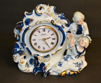 VTG Linden Alarm Desk Clock porcelain Baroque Haramachi Seiki
