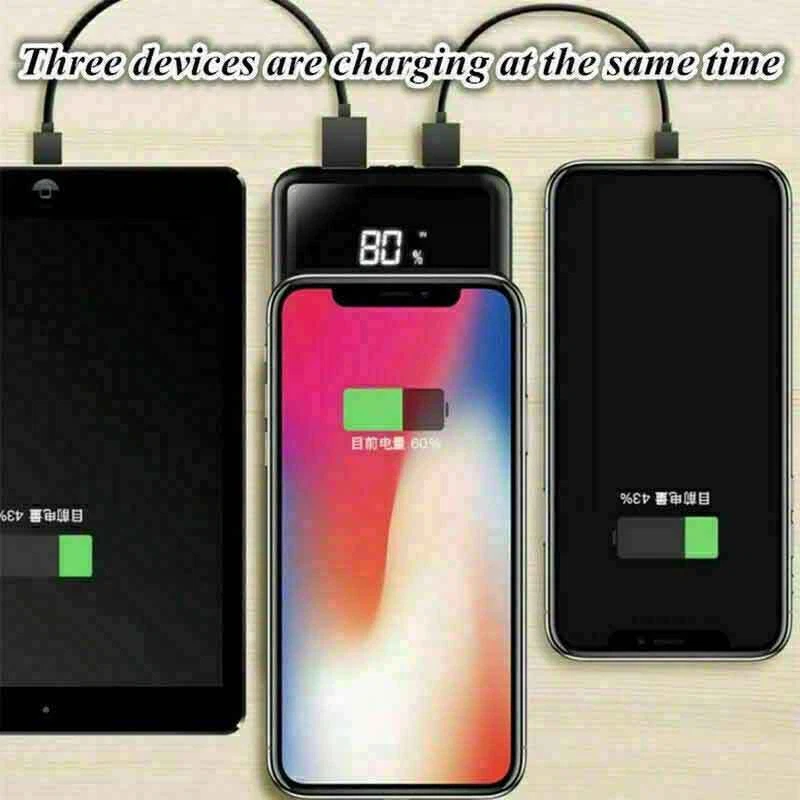 20000mAh Wireless Power Bank Backup Fast Portable Charger External Battery 2USB - Image 4 of 4