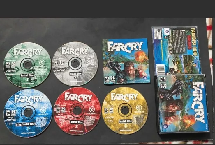 Far Cry 1 Ubisoft PC Game CD ROM Set (2004, Far Cry) All Discs / 5 Disc /  Extra.