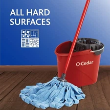 O-Cedar Microfiber Cloth Mop Refill Blue General Floor Cleaning Blue Reusable