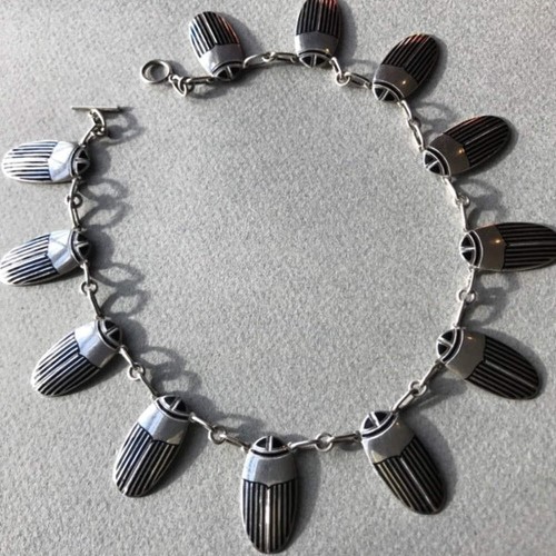 Erik Magnussen Sterling Silver and Enamel Scarab Necklace - 第 1/6 張圖片