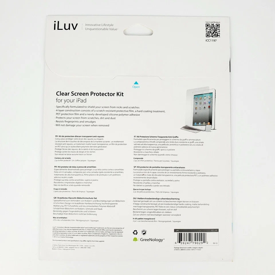 iLuv iPad Clear Screen Protector Kit for iPad2 myStyle iCC1197 - Image 2 of 4