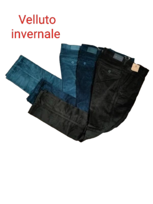 PANTALONE UOMO CLASSICO IN VELLUTO CALDO PANTALONI INVERNALI JEANS TAGLIE 48-62