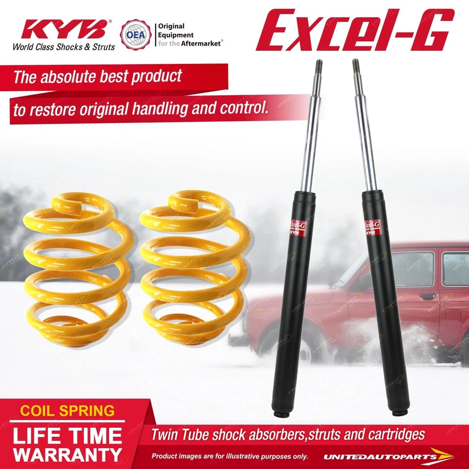 Front KYB EXCEL-G Shock Absorbers Lowered King Springs for BMW 525i E34 Sedan - image 2 of 4