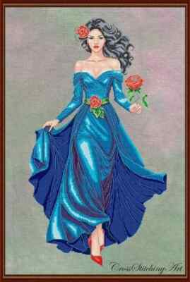 ''MIRABELLE'' THE MIDNIGHT ROSE (CSA) Digital Chart and Complete Materials