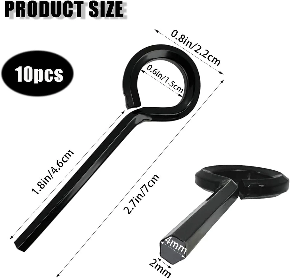 10 Pack 5/32 Inch Standard Hex Dogging Key with Full Loop, Black Hex Dogging Key - Image 2 of 4