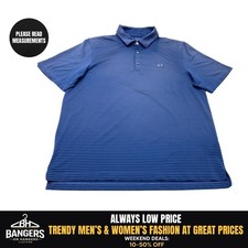 Vineyard Vines Polo Shirt Men's Large Blue Striped Performance Golf 8727