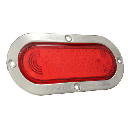 Grote 53972 Stop/Turn/Tail Light, Oval, Red, 7-27/32" L