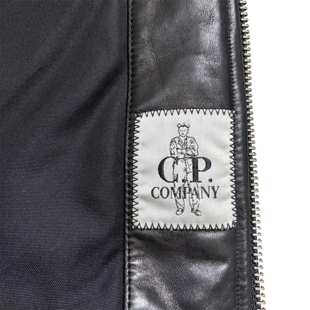CP Company Leather Jacket Black D Pocket Vintage Size 50 Used thumbnail 5