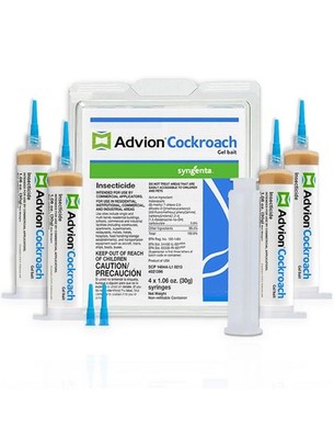 Advion Cockroach Gel Bait, 4 Tubes x 30-Grams, 1 Plunger and 2 Tips