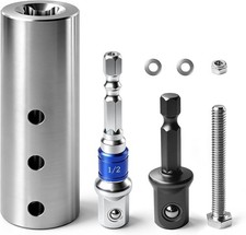 Trailer Jack Drill Adapter for 1 Inch Jack Drive Shaft, Stainless Steel with 2