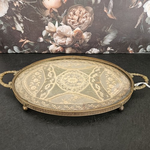 Antique E & J Empire Art Gold Vanity Set w/ Tray – Jeweled Gilded Glass Perfume - Picture 19 of 24