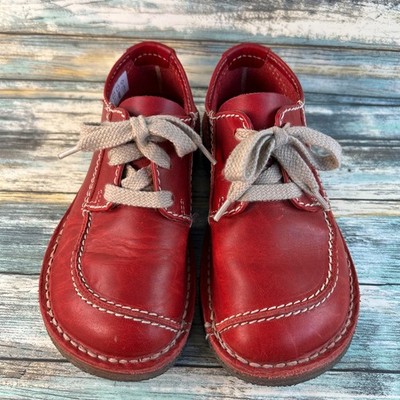 DUCKFEET Fyn Shoes Womens US 6 Red Leather Lace Up Oxford Modern Comfort Flats