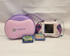 LeapFrog Leapster Learning Game System Handheld Console Purple Pink Works Games